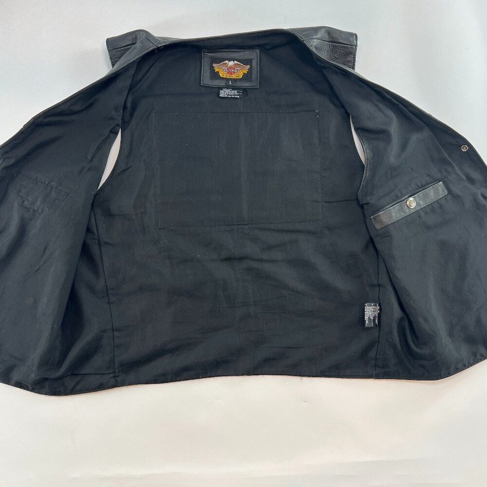 Vintage Harley Davidson Leather Vest - Picture 3 of 12